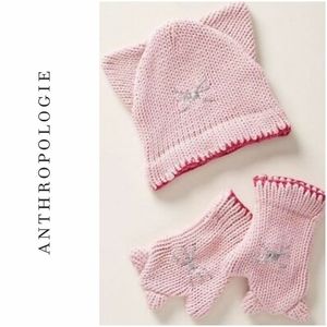 NWOT | Anthropologie Wild Ones Hat and Mittens Set